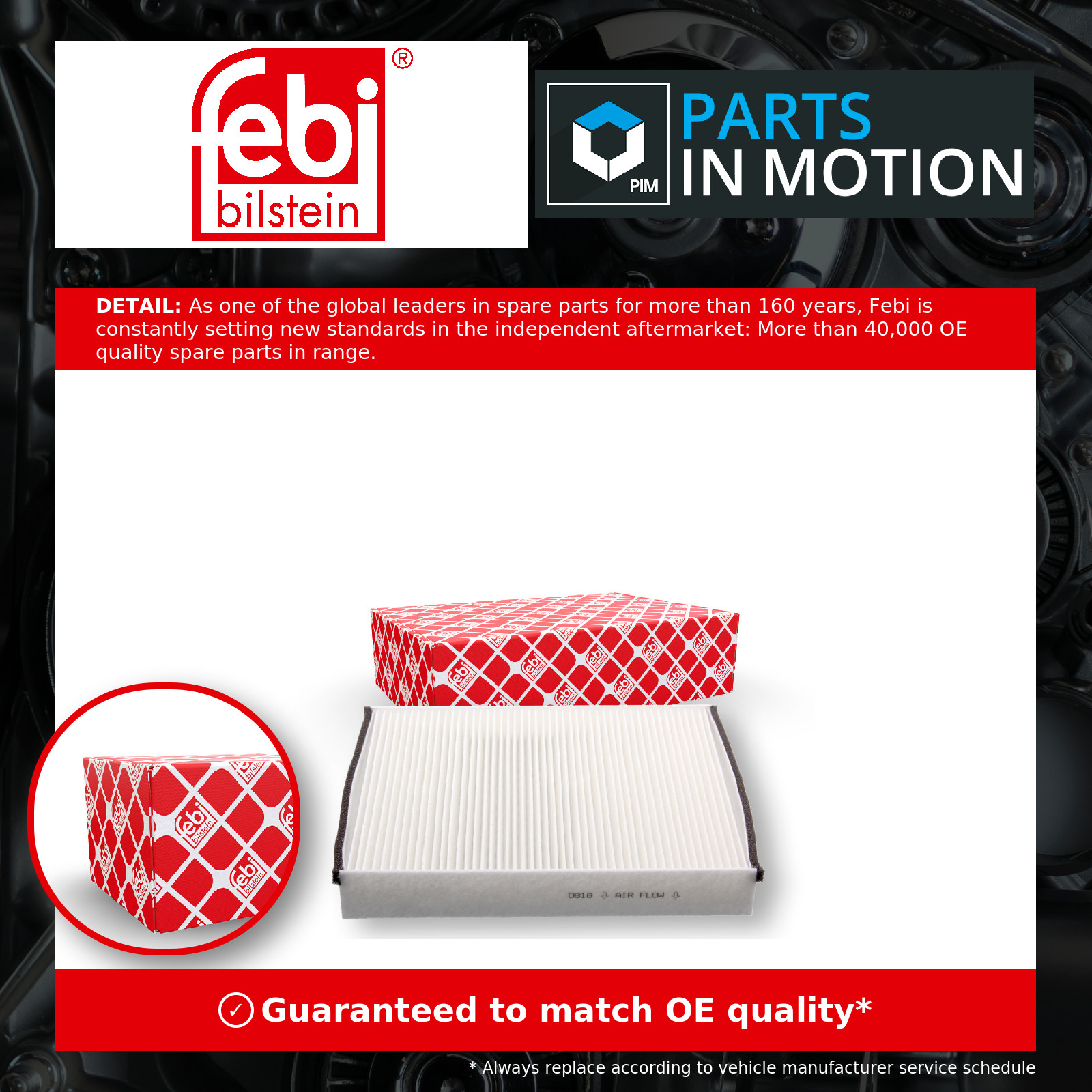 Pollen / Cabin Filter 48498 Febi 5128504 31369456 31404959 CV6Z19N619A Quality