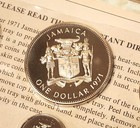 1971 Jamaica Proof Set, Minted at the Franklin Mint - COA & Box Included — photo 3