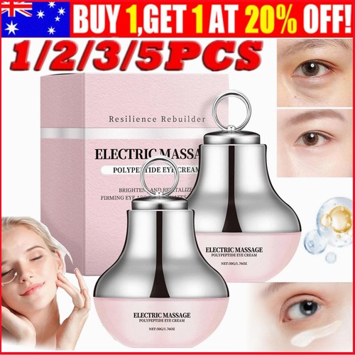 1-5Pcs Electric Massage Eye Cream For Dark Fine Lines Tired Eye Refreshment AU