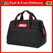 Hyper Tough 12-Inch Polyester Tool Bag, with Full-Length Zipper and Double Strap