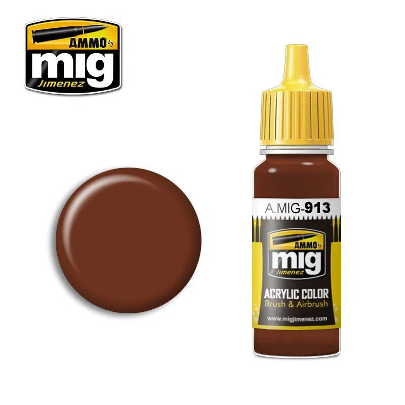 Ammo MIG 913 - Acrylic Paint (17ml) - Red Brown Base