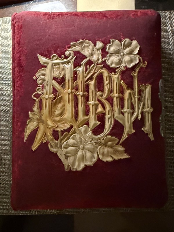 Antique 19th Century Victorian Red Velvet Cabinet Card & CDV Album 