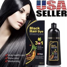 Black Hair Dye Shampoo Natural Instant 3in1 Hair Dye Shampoo 500ml FREE US SH P
