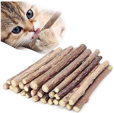 Ueerdand 50 PCS Catnip Sticks Organic Kitty Chew Toys Natural Plant Matatabi Sil