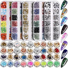 Teenitor 41 Boxes Rhinestones for Nails, Nail Gems 5 Multicolor 