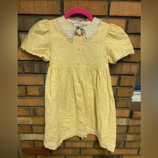 Good Lad of Philadelphia Vintage Girls Yellow Dress with Lace Detail