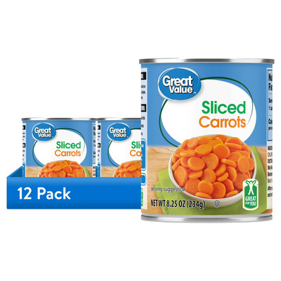 (12 pack) Great Value Sliced Carrots, 8.25 oz Can