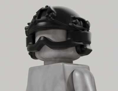 Brickmania Fast Helmet with Goggles - Custom Minifigure Accessory Black