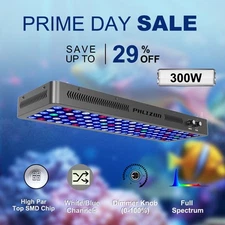 Phlizon 300W Led Aquarium Light 48" Dimmable for Marine Coral Reef SPS LPS Grow
