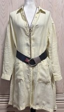 Jones New York Linen Shirt Dress Women’s  Yellow Oversized Long Sleeve. Sz M .