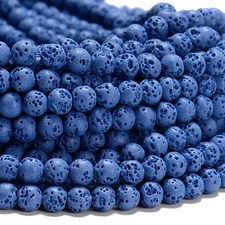 Blue Lava Gemstone Round 4MM 6MM 8MM 10MM Loose Beads (D638)
