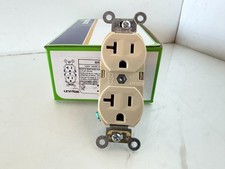 10 Pack Leviton BR20-I 20A Commercial Duplex Receptacle, 5-20R, Ivory