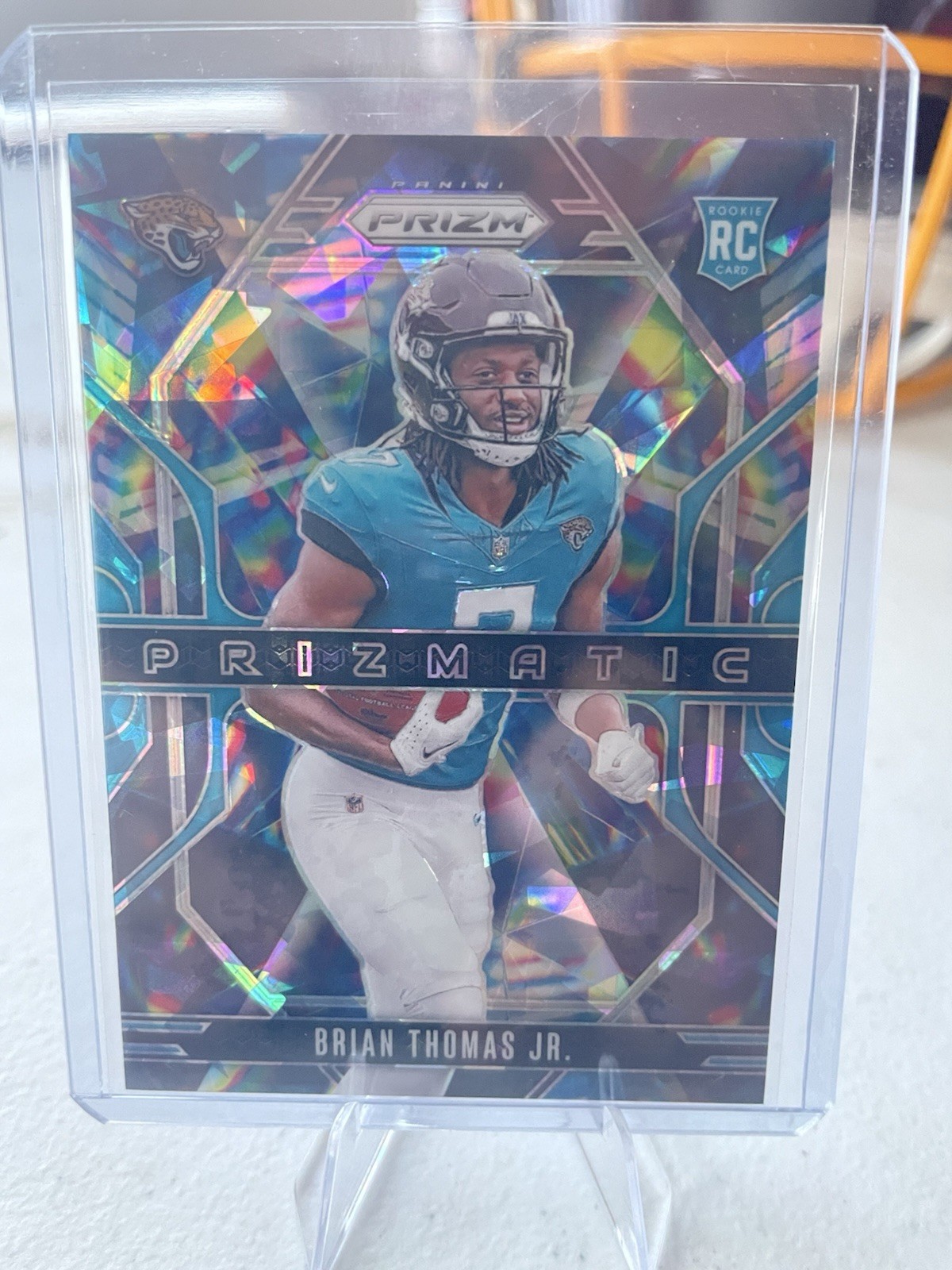 2024 Panini Prizm Prizmatic Brian Thomas Jr. #19 Blue Ice Prizmatic 55/99 RC