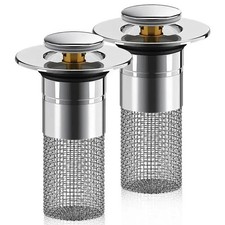 2-Pack Bathroom Sink Stopper Hair Catcher Bathroom Pop Up Sink Drain Filter US