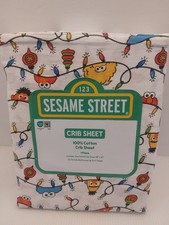 BRAND NEW Sesame Street Christmas Crib Sheet Cookie Monster, Elmo, Big Bird