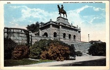 Chicago IL-Illinois, Grant Monument, Lincoln Park, Vintage Postcard