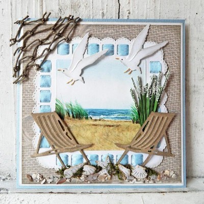 Liegestuhl am Strand Stanzformen Cutting Dies Scrapbooking Stanzschablonen DIY
