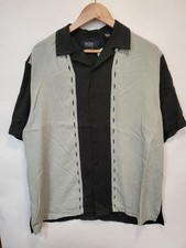Nat Nast Bowling Shirt Black/Grey Retro Stylish Stitch Accent USA 5621