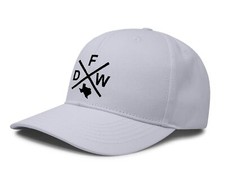 Dallas Fort Worth DFW hat - Snapback Trucker Baseball Cap (All White)