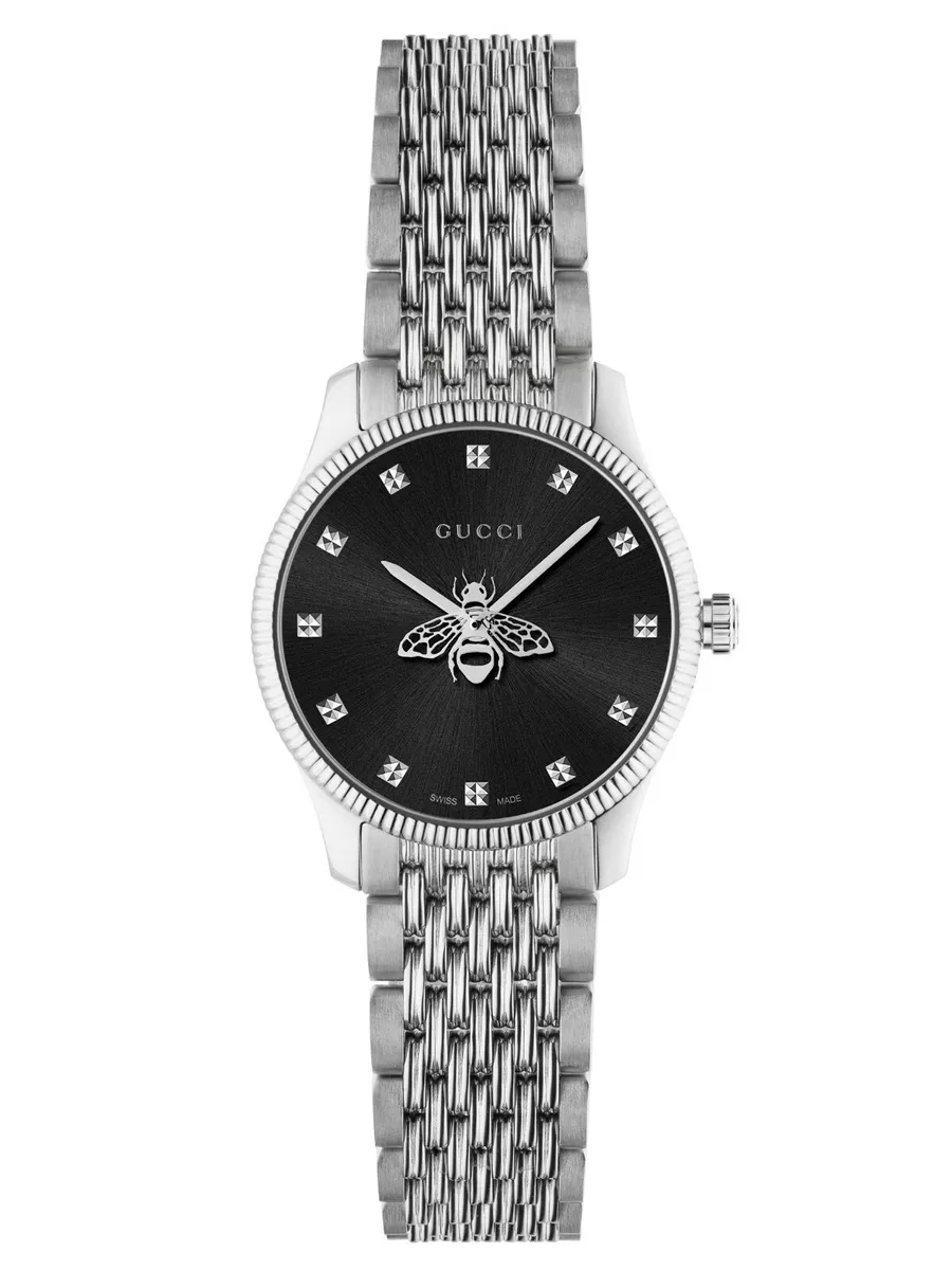 Watch Gucci G Timeless YA1265020 29 mm steel Black Dial Bee Star