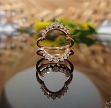 925 Sterling Silver 1.68ct Round Lab Created Diamond Enhancer Guard Band Ring