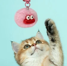 Soft Plush Keychain Cute Fluffy Pom Pom for Backpacks, Adorable Pink Bag Charm