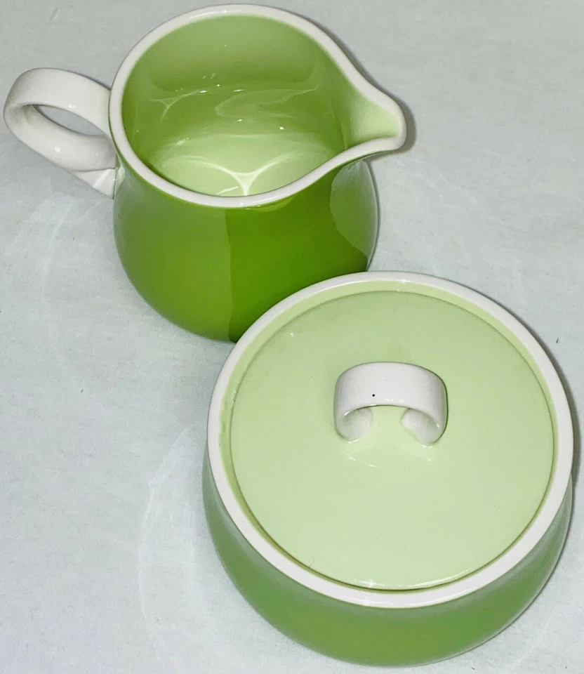 Mikasa COUNTRY FASHIONS *FOLLAJE VERDE Y ROSA* 3 1/2" CREMA Y AZÚCAR CON TAPA Foto 2 de 3