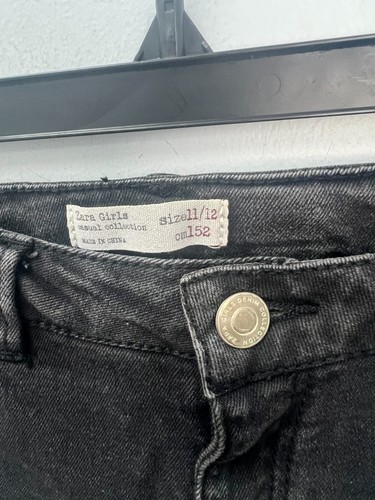 Zara Girls Casual Collection Black Slim Distressed Jeans Size 11/12 - Picture 8 of 8