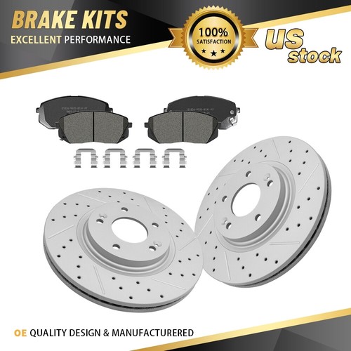 Front Brake Rotor And Ceramic Pad Kit For Hyundai Sonata Kia Optima Niro EV Kona - Afbeelding 1 van 6