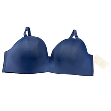 Auden Women's Sz 40DD Nursing Bra Lightly Lined Wireless Two Way Straps Blue New