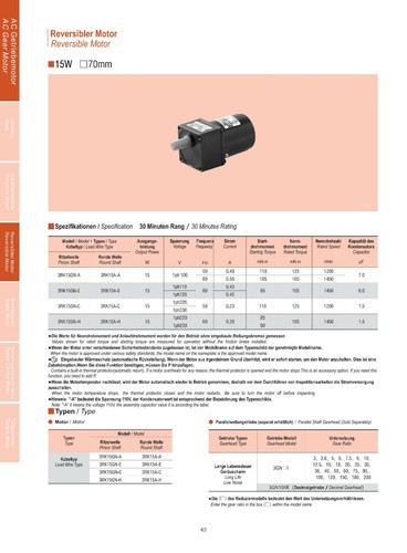 Motorreductor de CA 70mm, caja de cambios 15W 220V CW/CCW, i=30 - Imagen 2 de 4