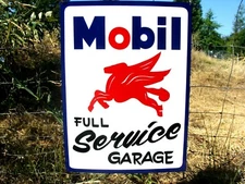 Vintage MOBIL PEGASUS Full Service Gas Station Oil Hand Painted Mechanic SIGN 
