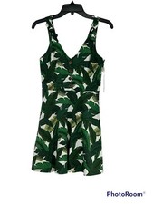 Forever 21 White Green Floral Mini Dress size Small NWTS