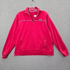 Vineyard Vines Girls Sweater Large Red Large 1/4 Zip Pockets Long Sleeve READ