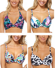 NWT Island Escapes Women's Bikini Halter Push Up Swim Size 8-14 60 12HL925