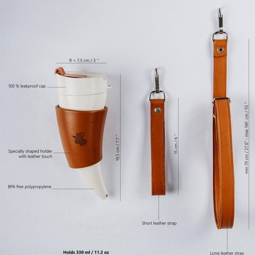 230ml Stainless Steel Goat Horns Coffee Cup Insulation Thermos Mug Travel Bottle - Picture 8 of 9
