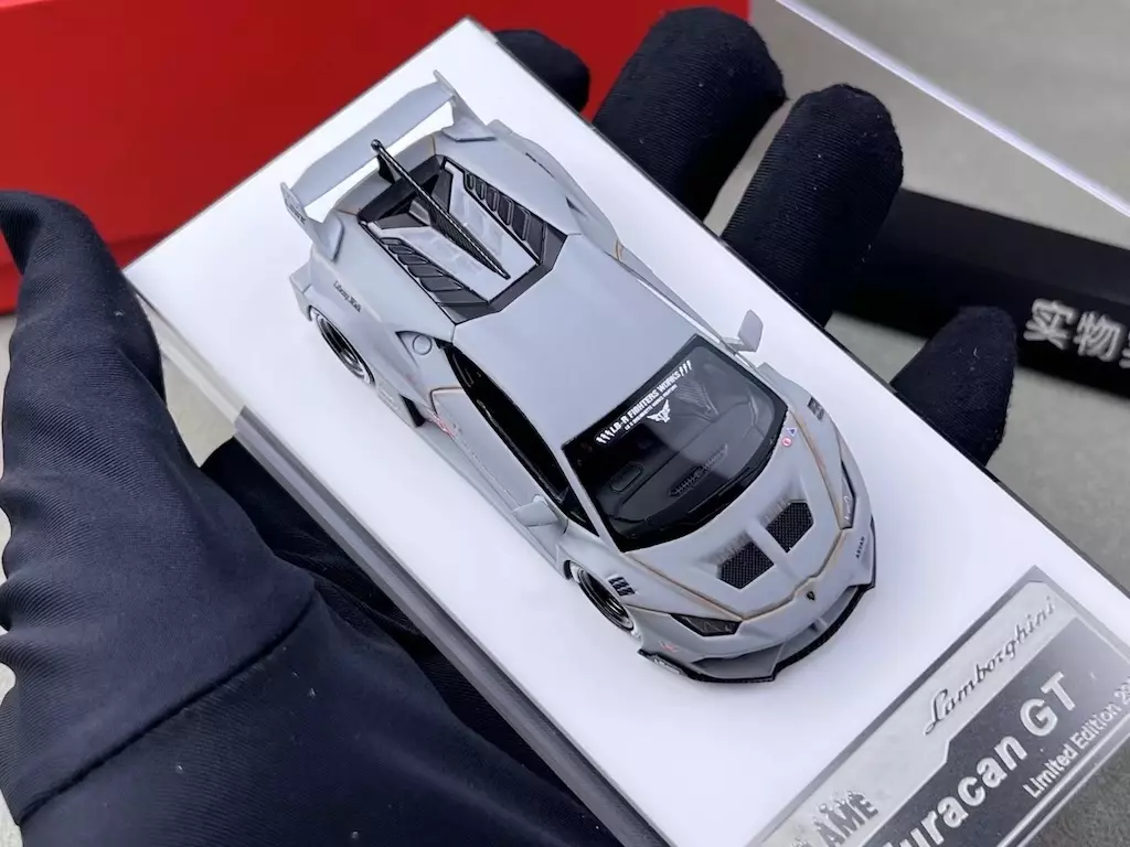 1:64 Flame Grey Huracan GT LP610 LBWK Racing Sport Model