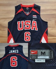LeBron James #6 Team USA 2004 Nike Jersey Authentic Athens Olympics Sewn Men M