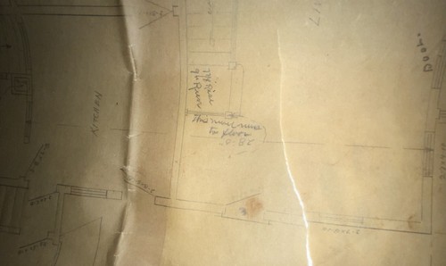 Old Pencil Drawn House Plan-June Underhill & Mortimer Cobb Estate - Picture 2 of 12
