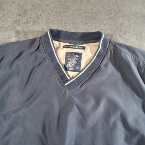 Devon & Jones Jacket Mens Extra Large Blue V Neck Pullover Pocket Golf Causal - Picture 6 of 9