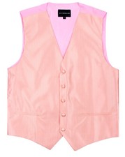 Men's Textured Solid Peach Tone on Tone Tuxedo Vest Formals Waistcoat Prom