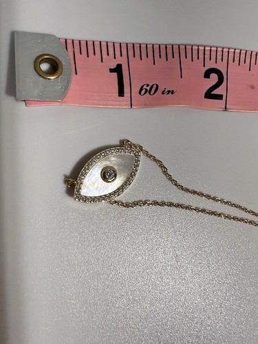 argento vivo Necklace 18k Gold Sterling Silver Eye Pendant - Picture 6 of 6