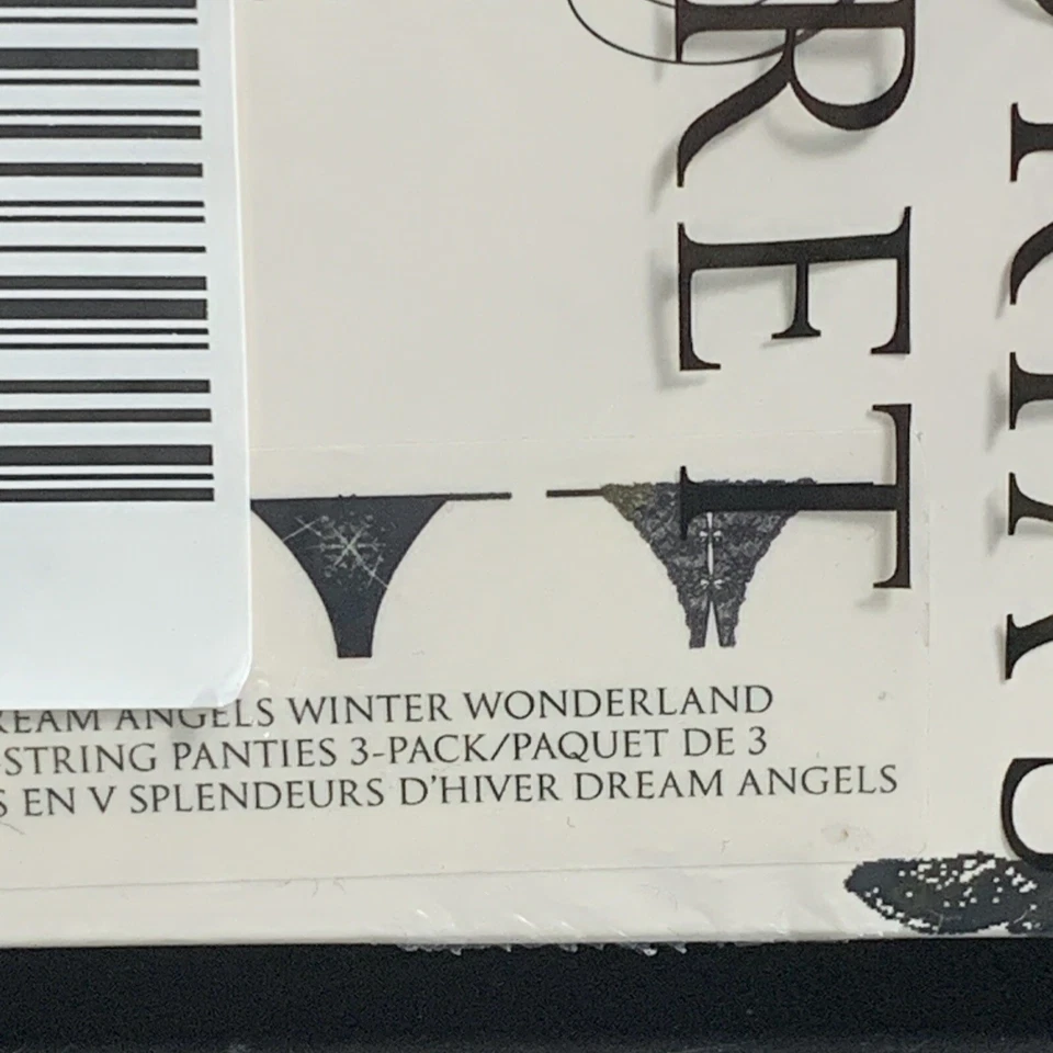 3 PARES VICTORIA’s SECRET DREAM ANGELS V STRING TANGA PANTY SET DE REGALO L Copo de Nieve Foto 2 de 4