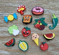 Croc Shoe Food Fruit Jibbitz Charms Lot of 13 Watermelon Donut Apple Sandwich