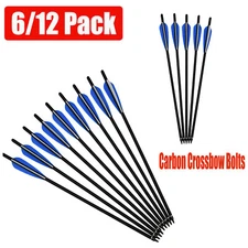 6/12x 16-22Inch Carbon Crossbow Bolts w/Half Moon Nock Target Hunting Shooting 