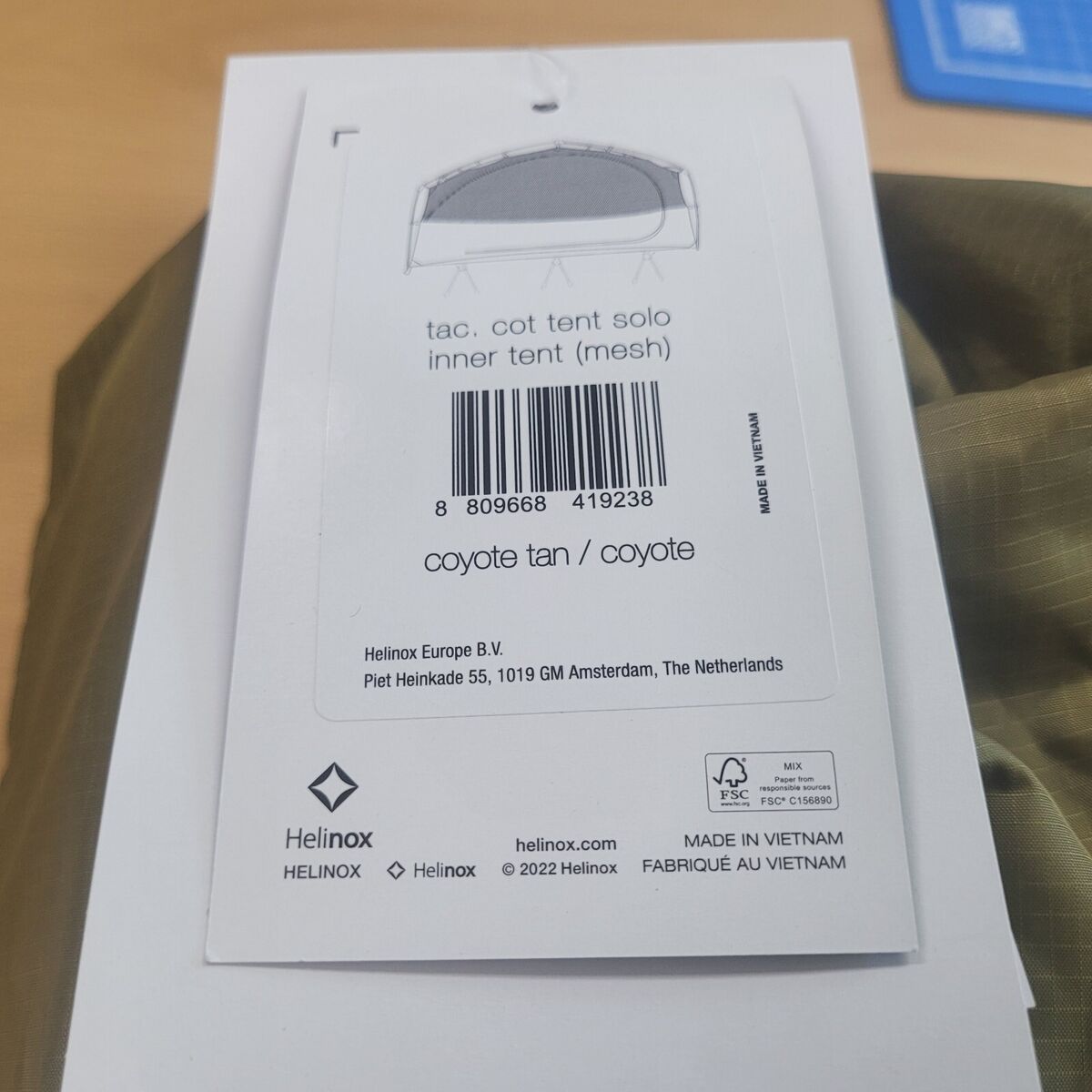 Helinox Tactical Cot Tent Solo Inner Tent Coyote Tan Mesh Helinox Tactical Cot Tent Solo Inner Tent Coyote Tan Mesh