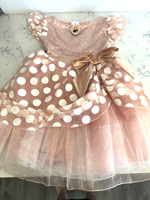 green emerald velvet dress Pink and Gold Minnie Mouse Polka dot Dress with Tutu main image 1
