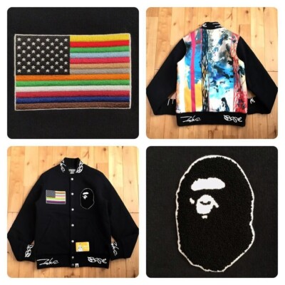 BAPE × Futura Men's A Bathing Ape Futura Varsity Jacket Size