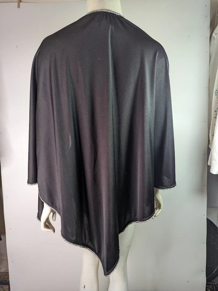 Chal Beaujon Paris Vintage Vidrio Negro Estrás Envoltura Vintage Años 80 Formal Foto 4 de 4