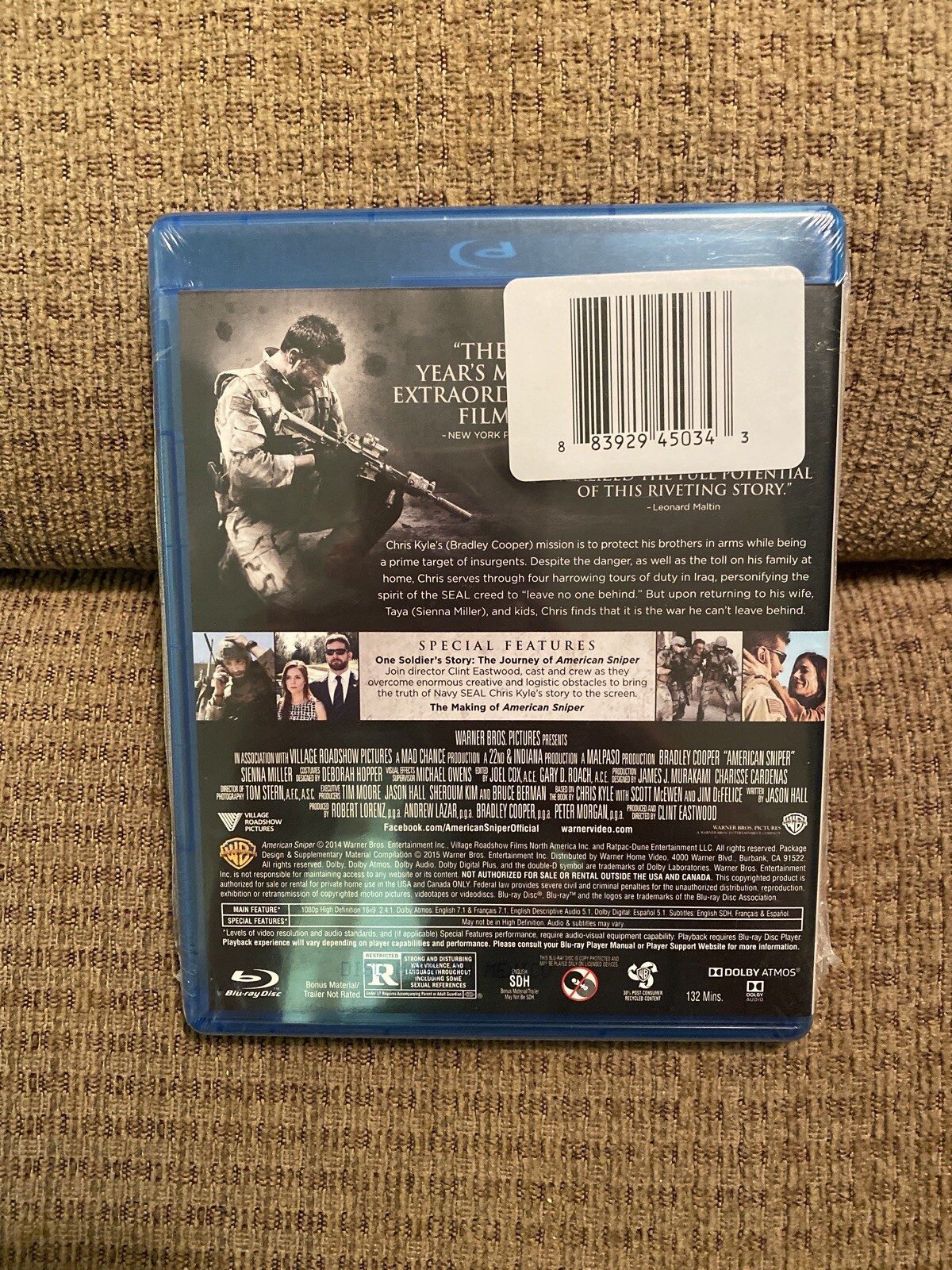 American Sniper Blu Ray 2015 Military Special Forces Movie **BRAND NEW